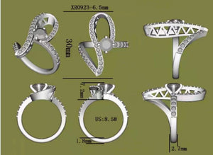 Doveggs octagon art deco moissanite engagement ring