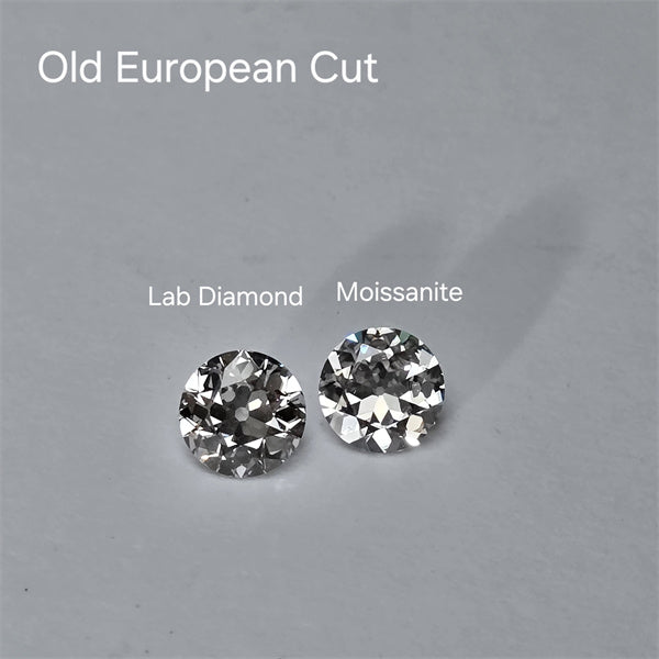 Old European cut lab grown diamond VS moissanite, which sparkles more？