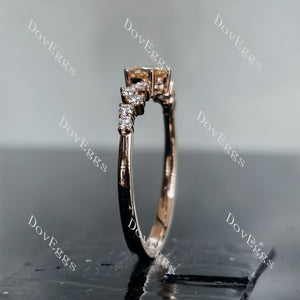 Olive 4*6mm oval art deco colored moissanite engagement ring