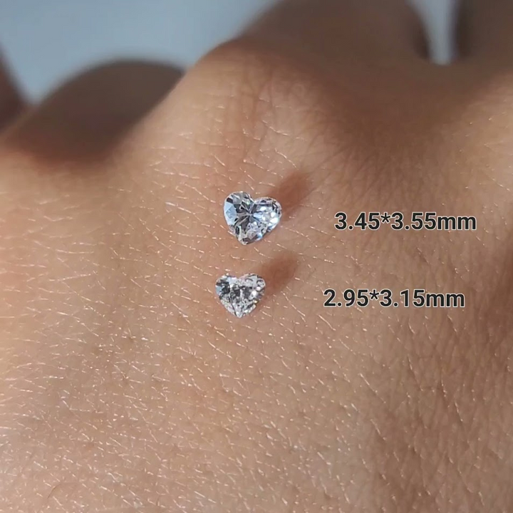 Doveggs 3.45*3.55mm/2.95*3.15mm heart lab diamond accents