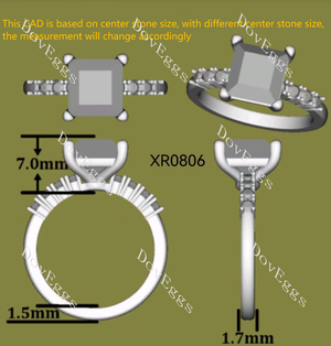 The Kaylee Princess Pave Lab Grown Diamond Engagement Ring