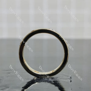 Doveggs round full eternity pave moissanite/lab grown diamond wedding band-4mm band width
