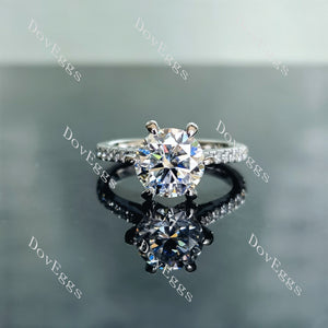 Doveggs round eternity pave moissanite engagement ring