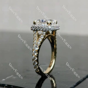 Doveggs radaint halo split shanks moissanite engagement ring