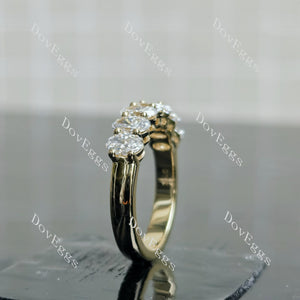 Doveggs oval 1/3 eternity pave moissanite/lab grown diamond wedding band-3.0mm band width