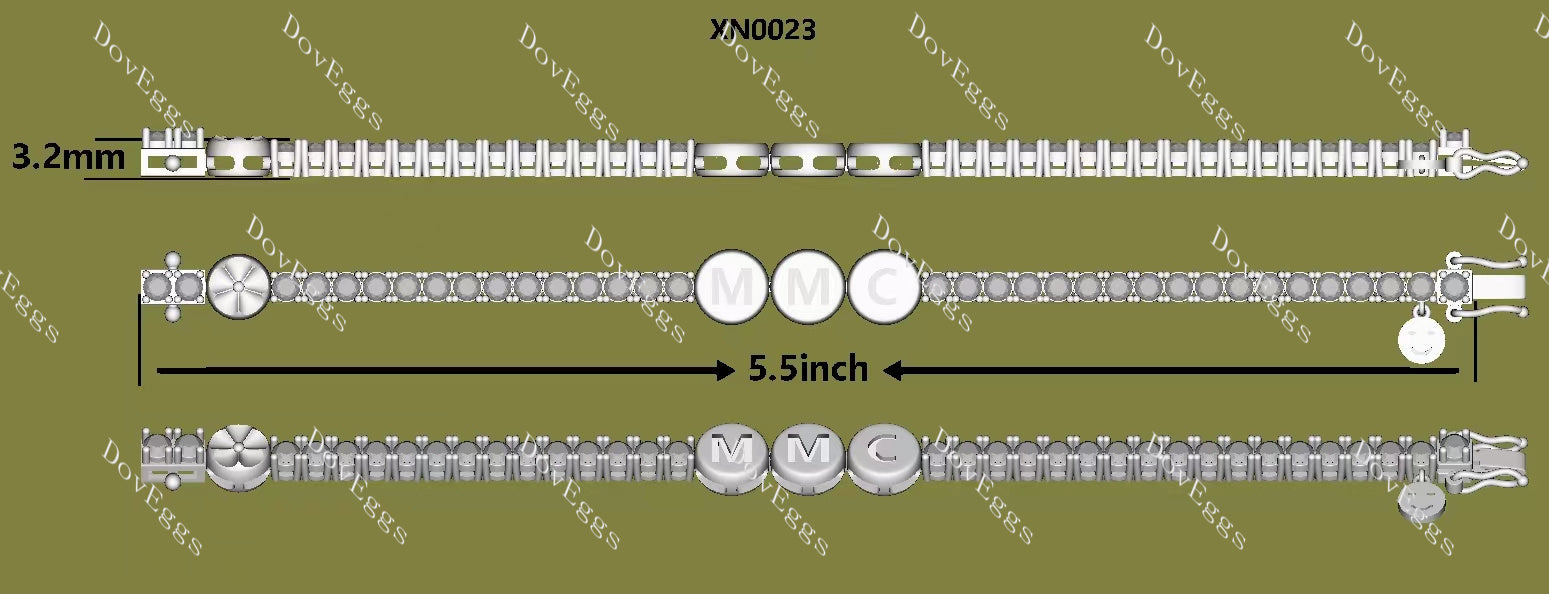 Doveggs round moissanite/lab grown diamond friendship bracelet