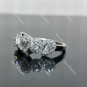 (size 6.75) Doveggs sterling silver 1.15cttw moissanite wedding band