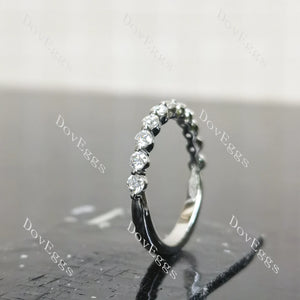 Doveggs half eternity pave moissanite/lab grown diamond wedding bands(wedding band only)-2.2mm band width