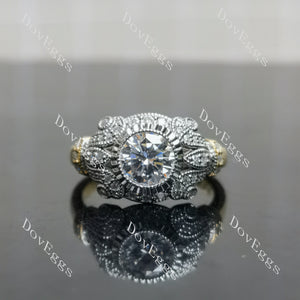 (size 6.75)Doveggs sterling silver 1ct Round moissanite engagement ring