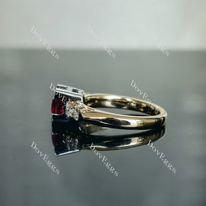 Doveggs cushion pave colored gem engagement ring