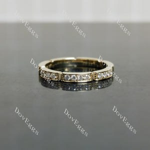 Doveggs round floral moissanite/lab grown diamond wedding band-2.1mm band width