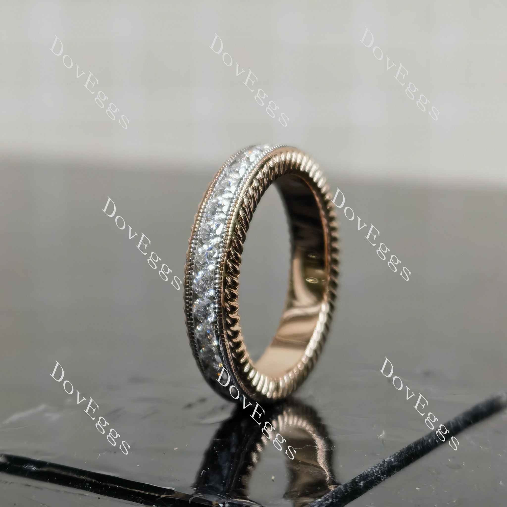 The Laura round full eternity moissanite/lab grown diamond wedding band-4.3mm band width