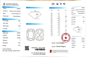 2.69ct Cushion Old Mine Cut Lab Diamond - F Color VVS2 | Doveggs Certified