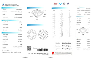 Doveggs 2.588ct round E color VVS2 Clarity Excellent cut lab diamond stone(certified)