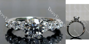 Round Pave Side Stone Lab Grown Diamond