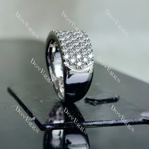 Doveggs round pave moissanite/lab grown diamond wedding band-8.0mm band width