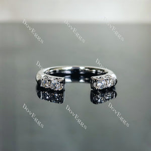 Doveggs round pave moissanite/lab grown diamond wedding band-2.3mm band width