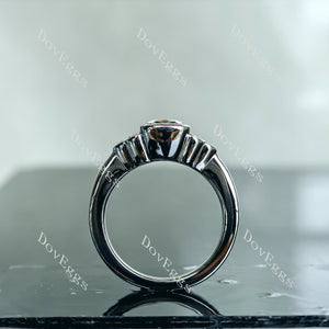 Doveggs criss cut side stones moissanite engagement ring