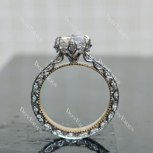 (size 6) Doveggs sterling silver & plated with yellow gold 1.5ct round moissanite engagement ring