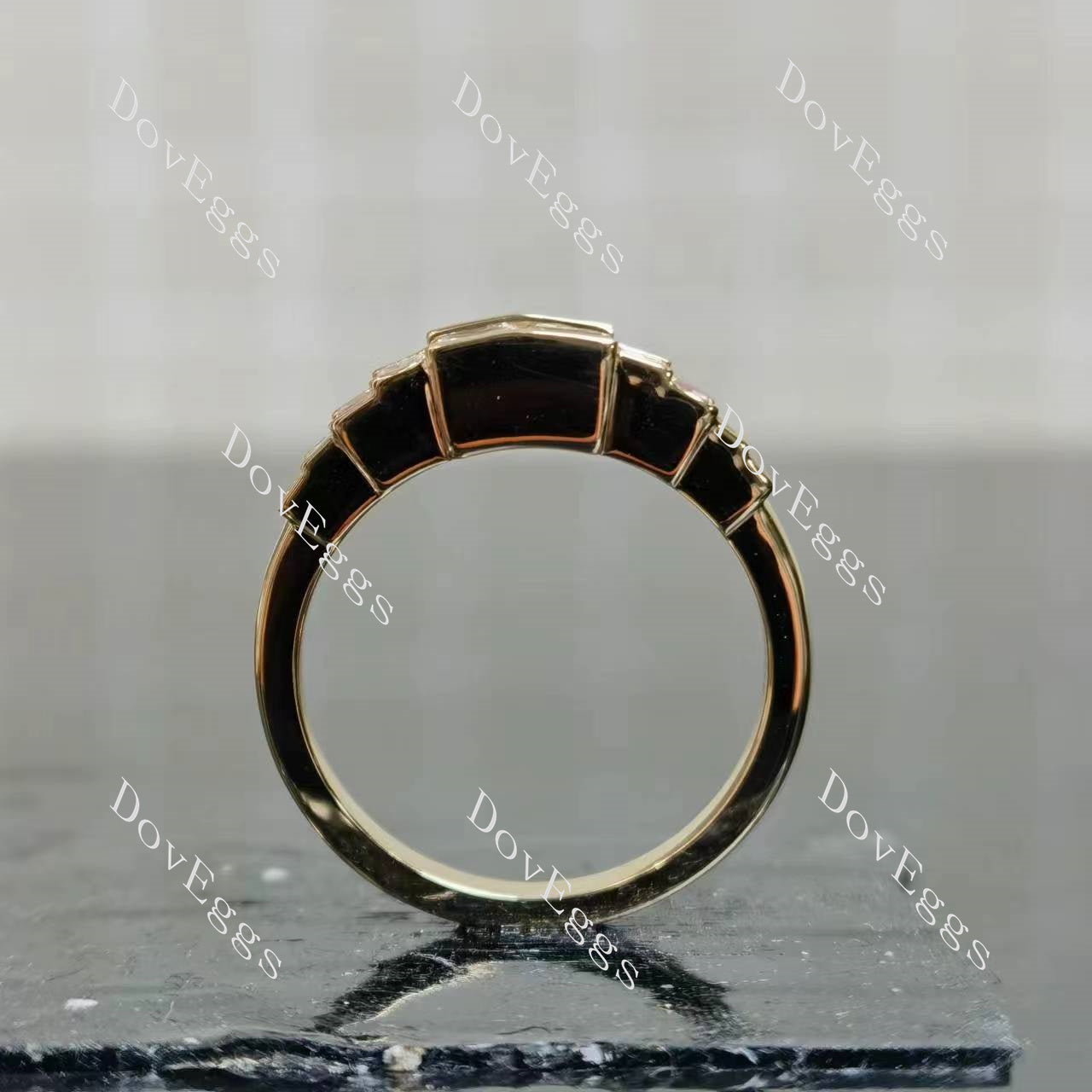 Doveggs Princess Bezel Side Stones Lab Grown Diamond Bridal Set (2 rings)