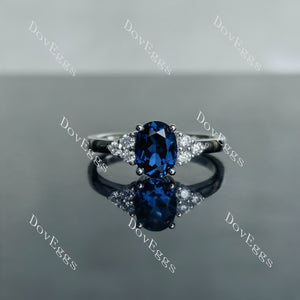 Doveggs oval side stones colored gem engagement ring