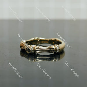 Beth's bamboo round moissanite/lab grown diamond wedding band-2.8mm band width