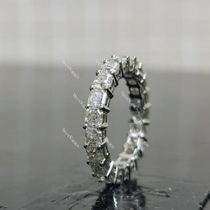 (size 6) Doveggs sterling silver Asscher moissanite wedding band