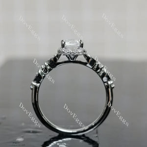 (size 6.75) Doveggs sterling silver 1ct emerald moissanite engagement ring