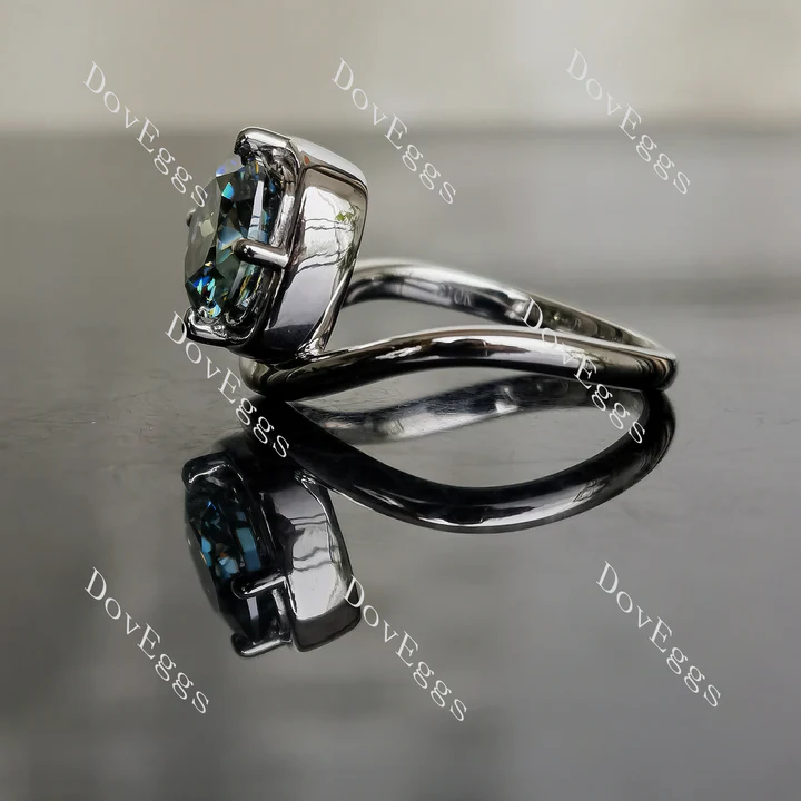 Doveggs bezel solitaire engagement ring semi-mount only(Exclusively to DovEggs Stones)