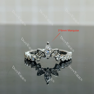 marquise round pave moissanite