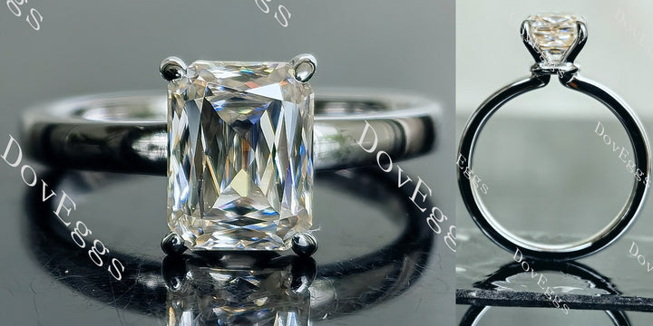 Simply Missy criss cut solitaire moissanite engagement ring - DovEggs-Seattle