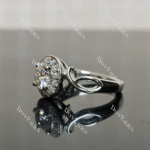 (size 6/7) Doveggs sterling silver pave oval/round moissanite ring