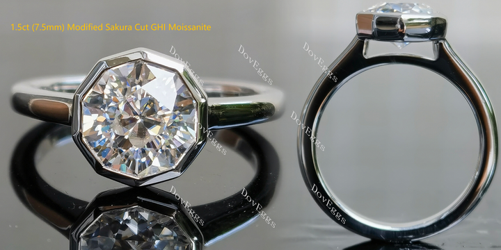 Doveggs bezel solitaire east-west moissanite engagement ring