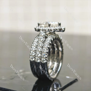 (size 5) Doveggs sterling silver 2ct pear moissanite bridal set(3 rings)