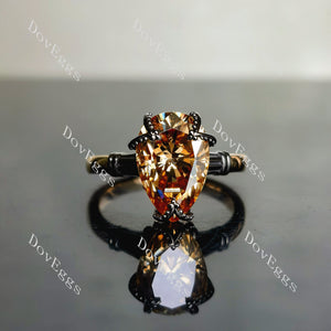Doveggs pear solitaire colored moissanite engagement ring