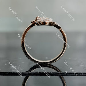 Fleur-de-lis round pave moissanite/lab grown diamond wedding band-2.2mm band width