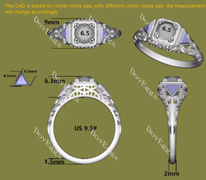 Doveggs round side stones bezel colored gem engagement ring