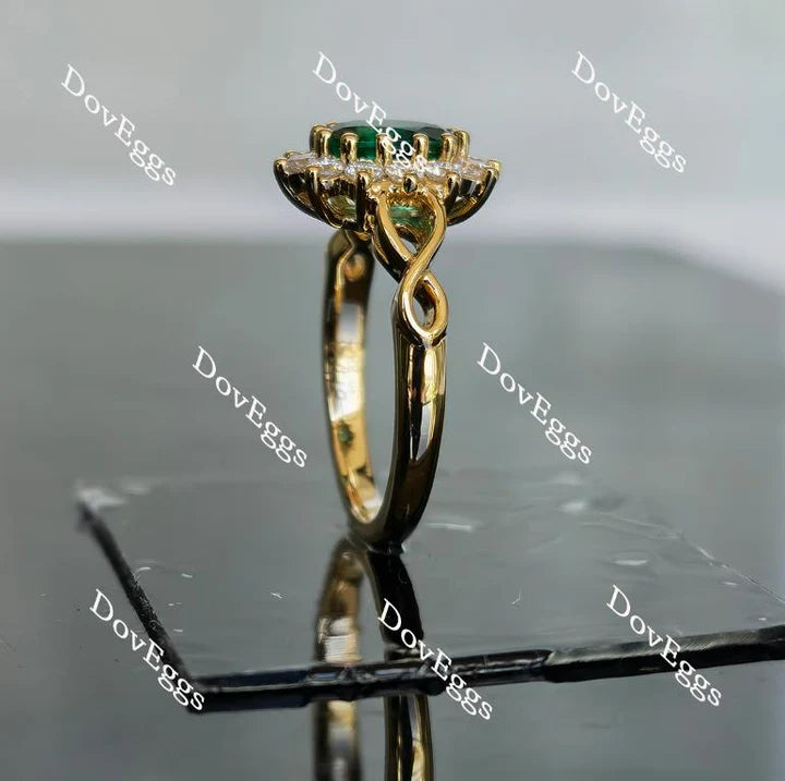 DovEggs floral halo engagement ring only semi-mount only(Exclusively to DovEggs Stones)