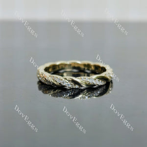 Beth Lauren round braided pave moissanite/lab grown diamond wedding band-2.8mm band width
