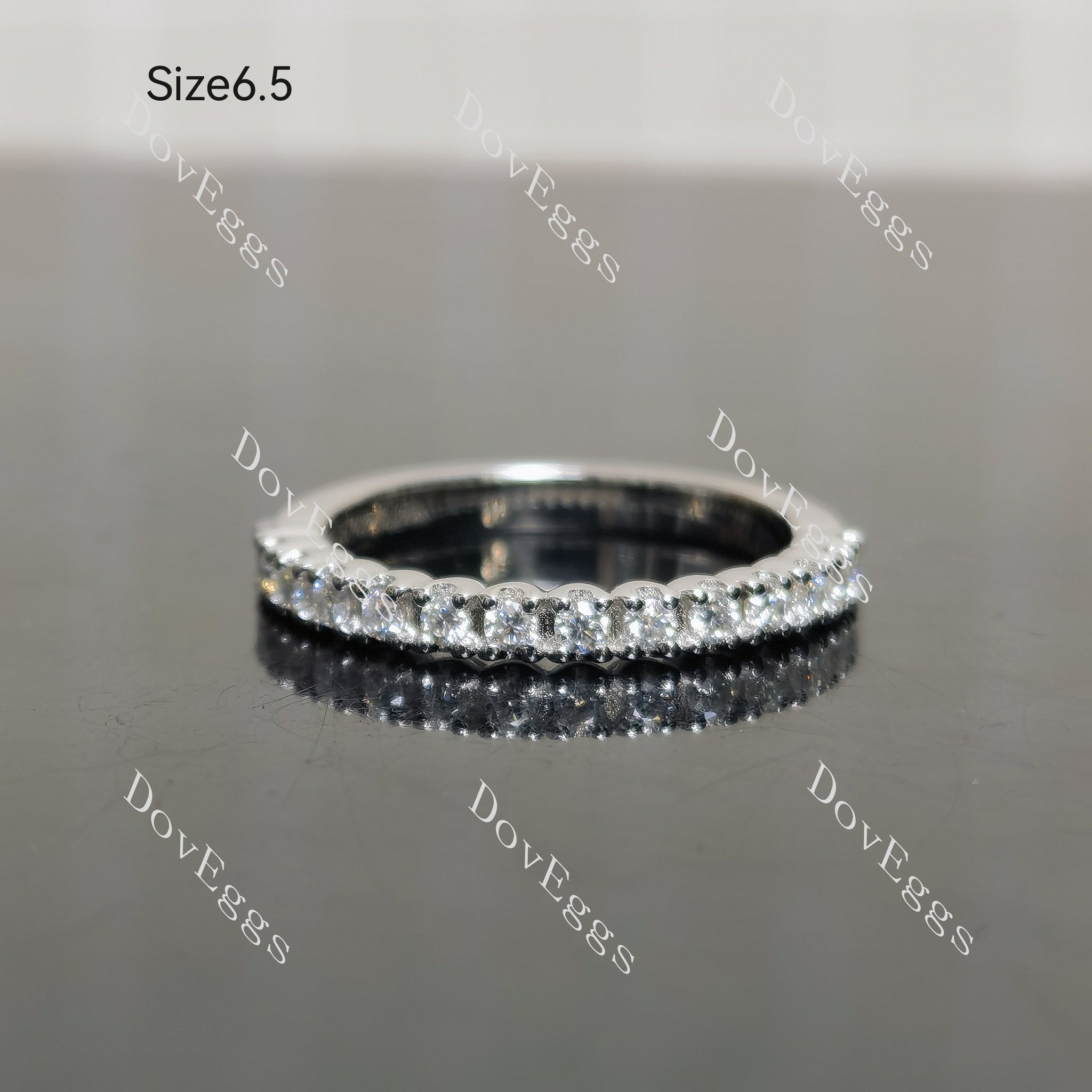 (size 6.5-6.75) Doveggs sterling silver 1ct cushion moissanite bridal set(2 rings)