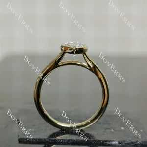 Doveggs marquise bezel solitaire split shanks moissanite engagement ring