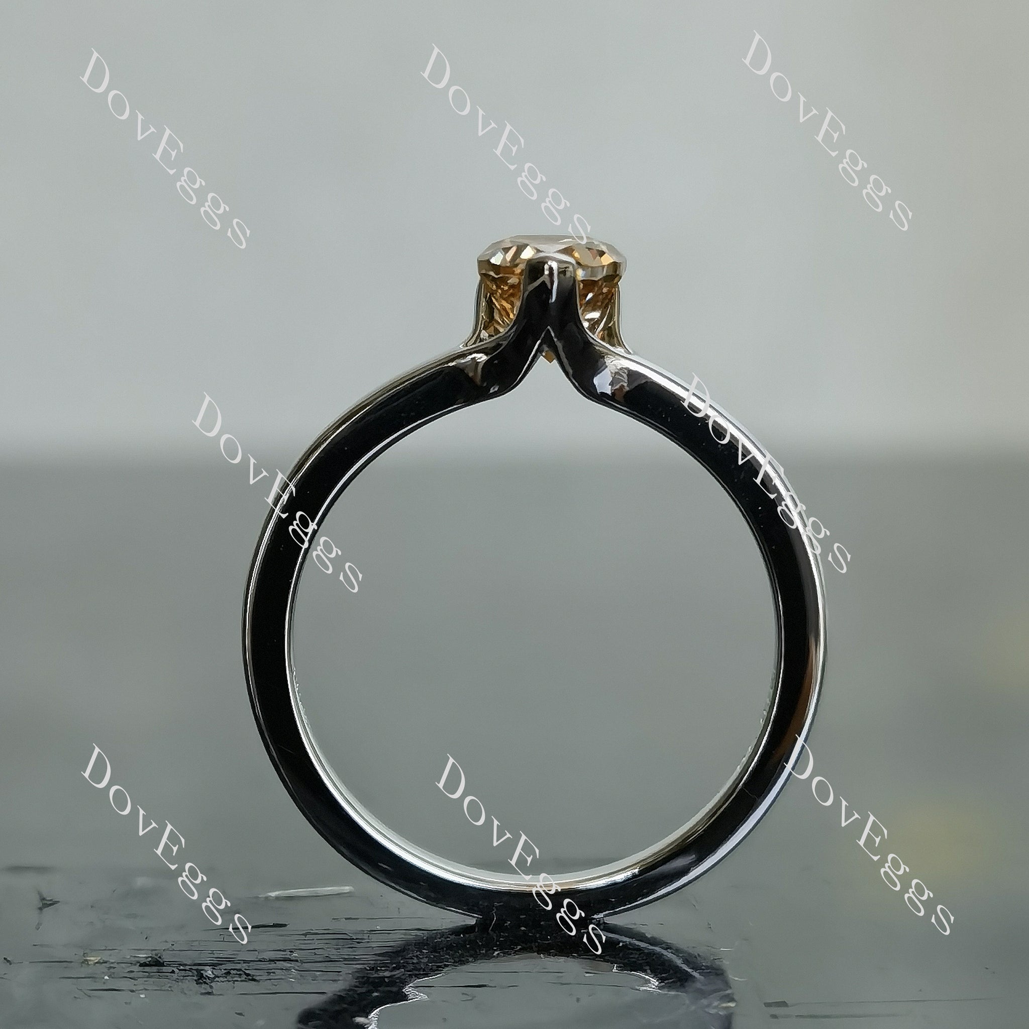 Kindal pear solitaire colored moissanite engagement ring