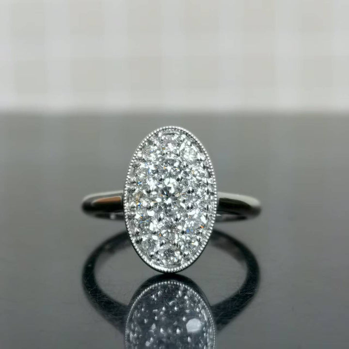 (size 7.5) Doveggs 10K white gold round lab grown diamond ring
