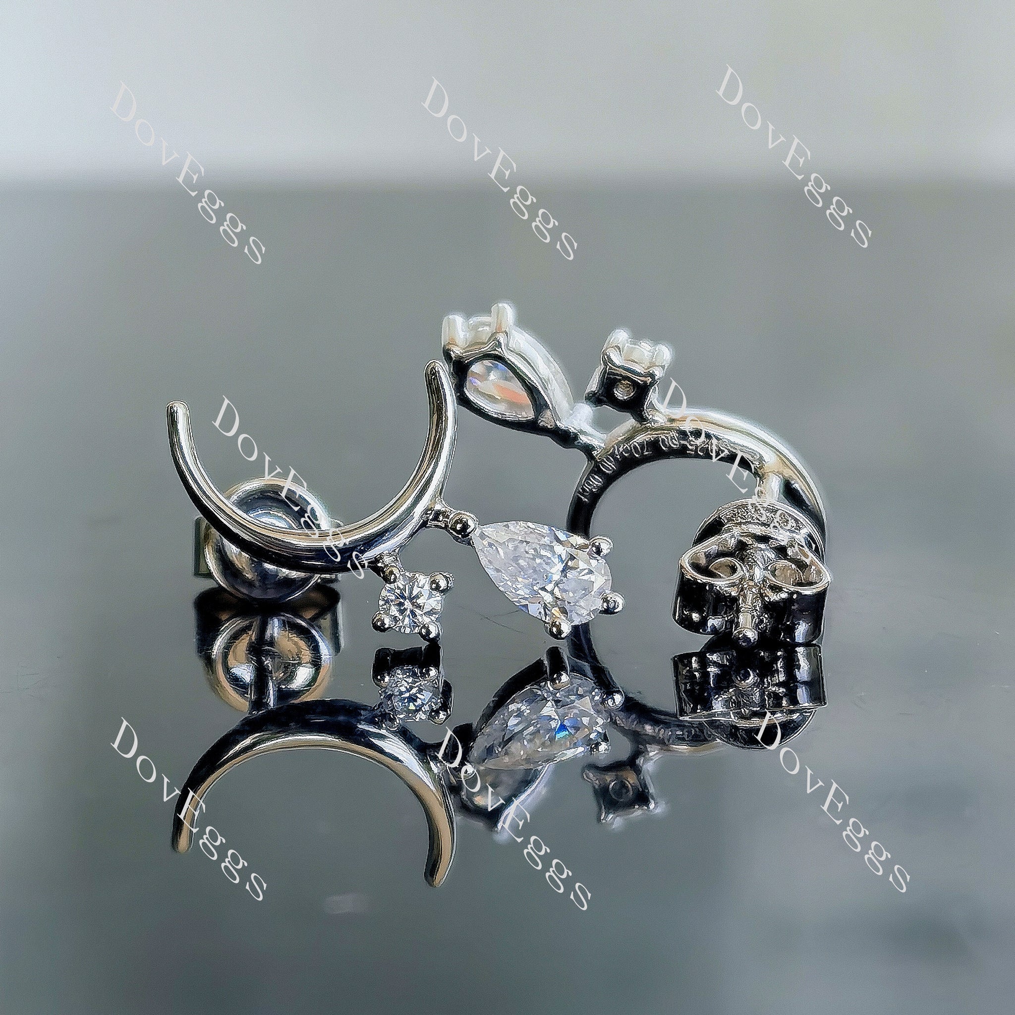 Doveggs pear round moissanite/lab grown diamond earrings for women