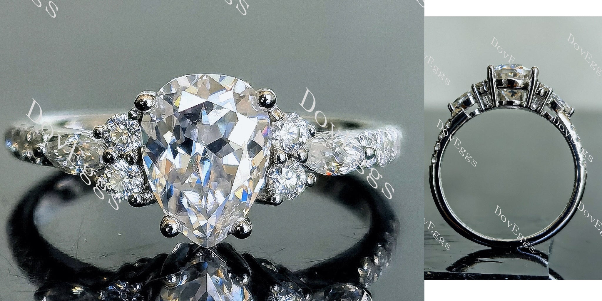 pave moissanite engagement ring