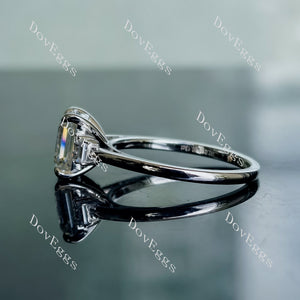 Doveggs emerald side stone moissanite engagement ring