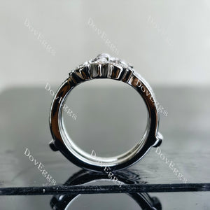 Doveggs round pave art deco moissanite/lab grown diamond enhancer/wedding band-7.2mm band width