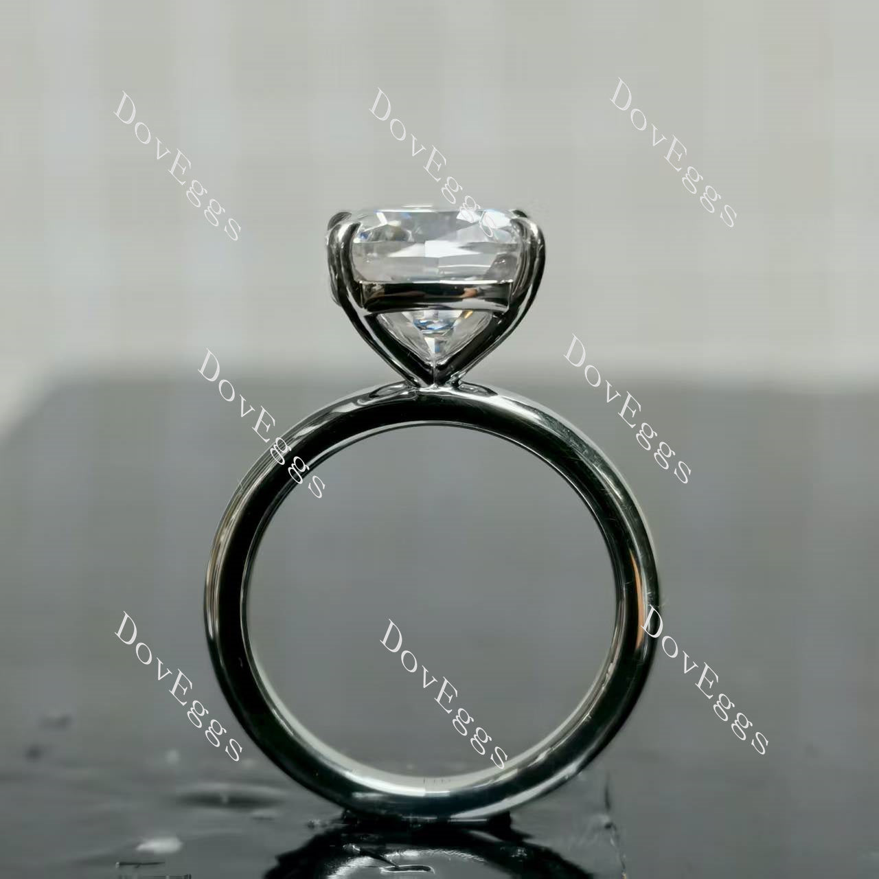 (size 5) Doveggs sterling silver gold 4ct cushion moissanite engagement ring