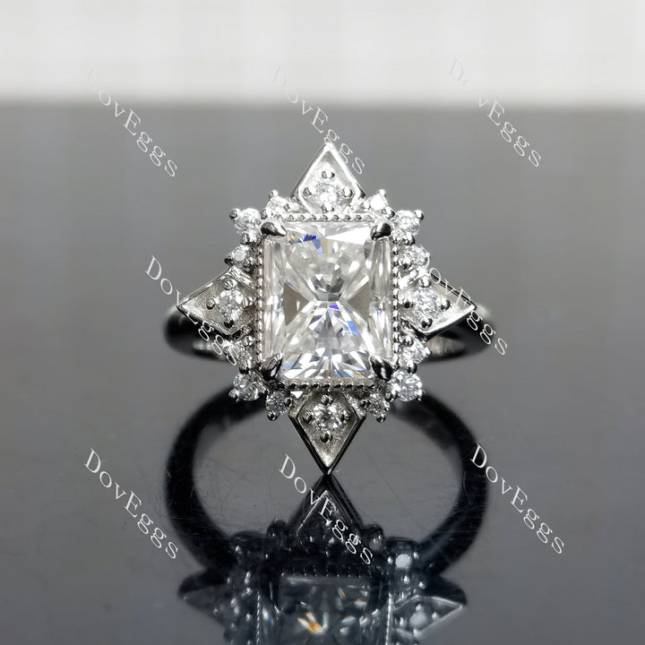 (size 6) Doveggs sterling silver 3ct radiant moissanite engagement ring