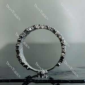 Doveggs bezel art deco moissanite/lab grown diamond wedding band-13mm band width